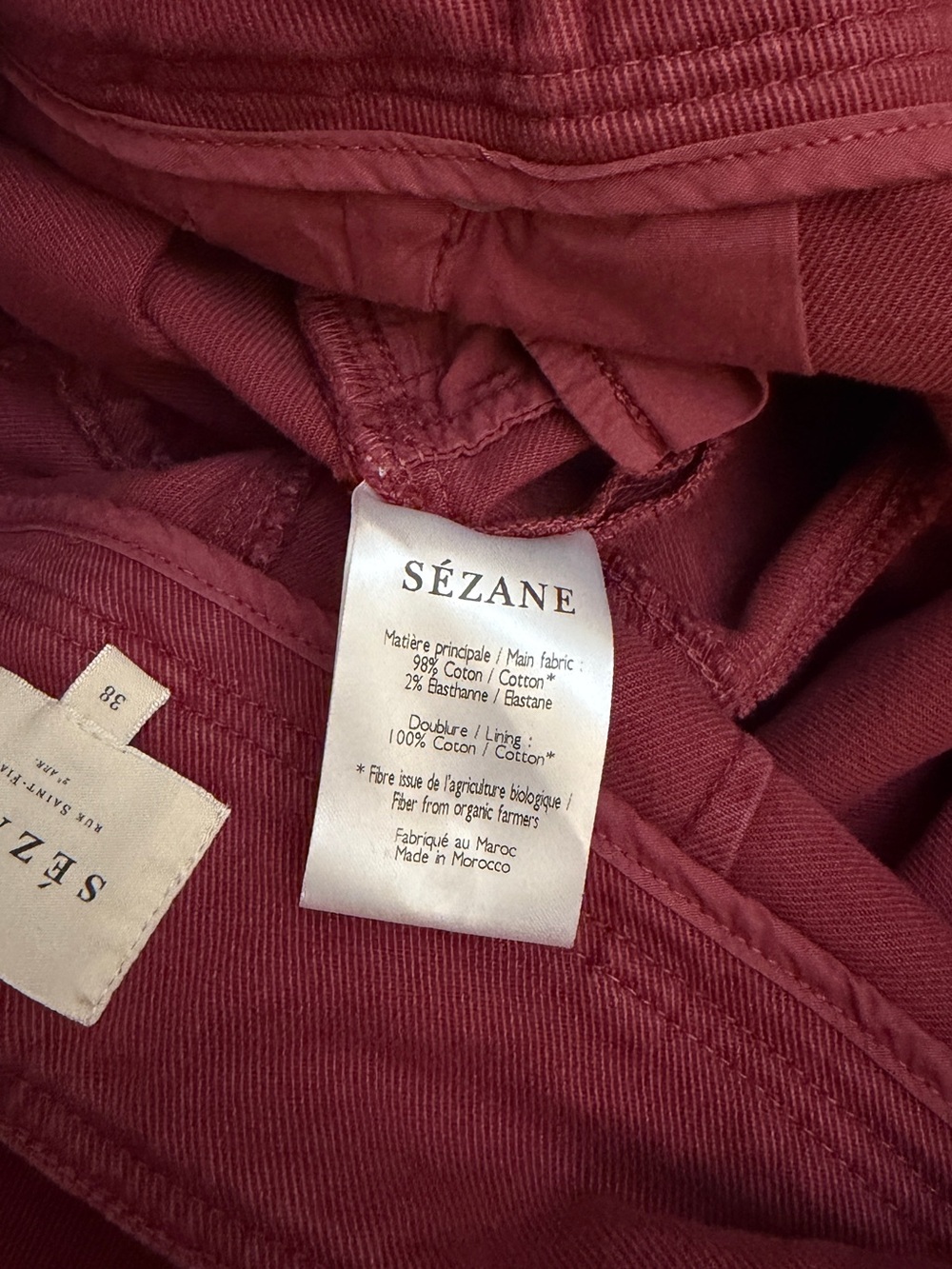 Sézane High-Waist Double-Buckle Leon Trousers — Dusty Mauve (Lie De Vin) - Picture 14 of 16